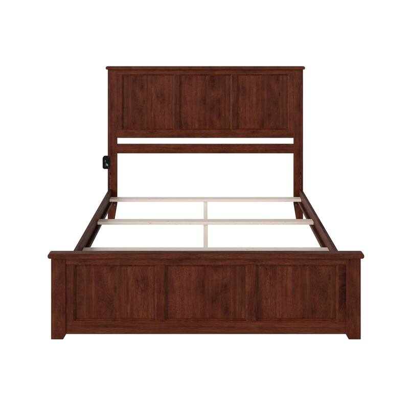 Madison Queen Foundation Bed Frame with Matching Footboard in Walnut