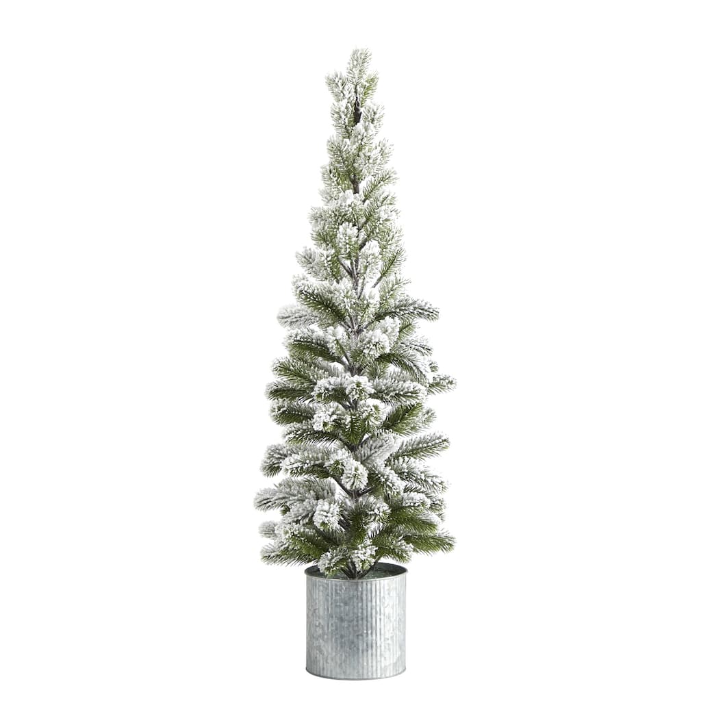 3Ft Artificial Christmas Tree with Planter - Holiday Pine Tree Decor for Home Office - Green - 36