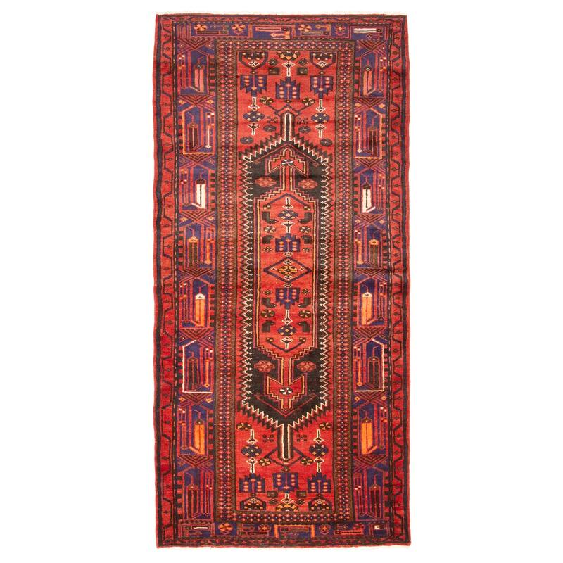 ECARPETGALLERY Hand-knotted Andelz Dark Red Wool Rug - 3'10 x 8'4