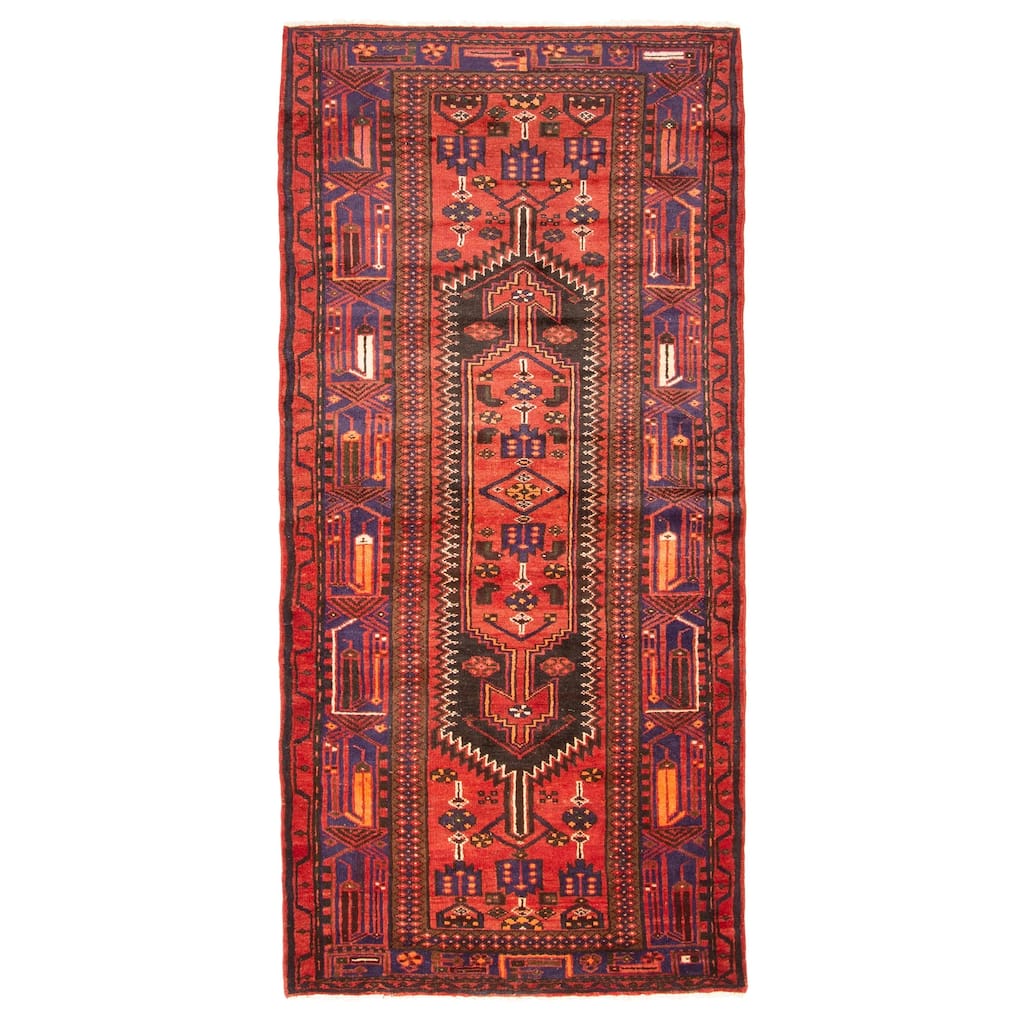 ECARPETGALLERY Hand-knotted Andelz Dark Red Wool Rug - 3'10 x 8'4