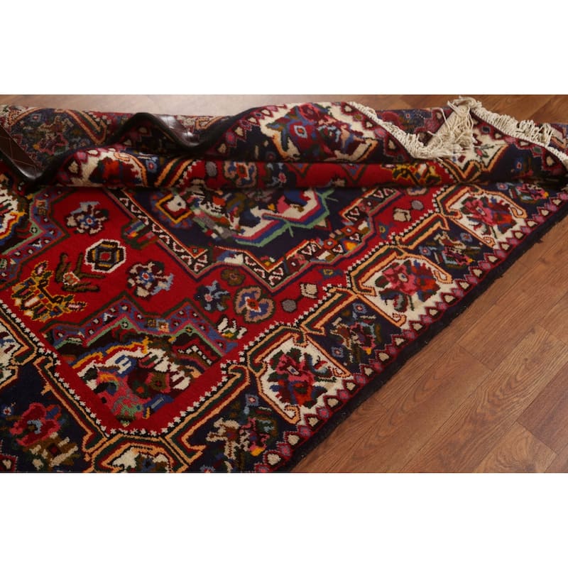 Hand Knotted Oriental 100% Wool Carpet Traditional Medallion Red Bakhtiari Area Rug - 4' 10'' X 3' 8''