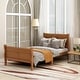 preview thumbnail 1 of 28, Twin Size Solid Wood Platform Bed Sleigh Bed with Headboard & Footboard Oak
