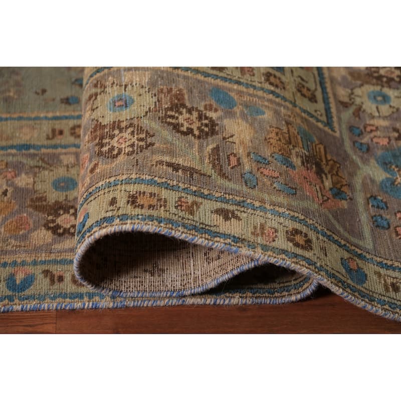 Floral Tabriz Persian Rug Traditional Hand-Knotted Wool Carpet - 9'7"x 12'4"