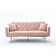 preview thumbnail 44 of 70, Velvet Upholstered Tufted Loveseats Sleeper Sofa With Rose Golden Legs
