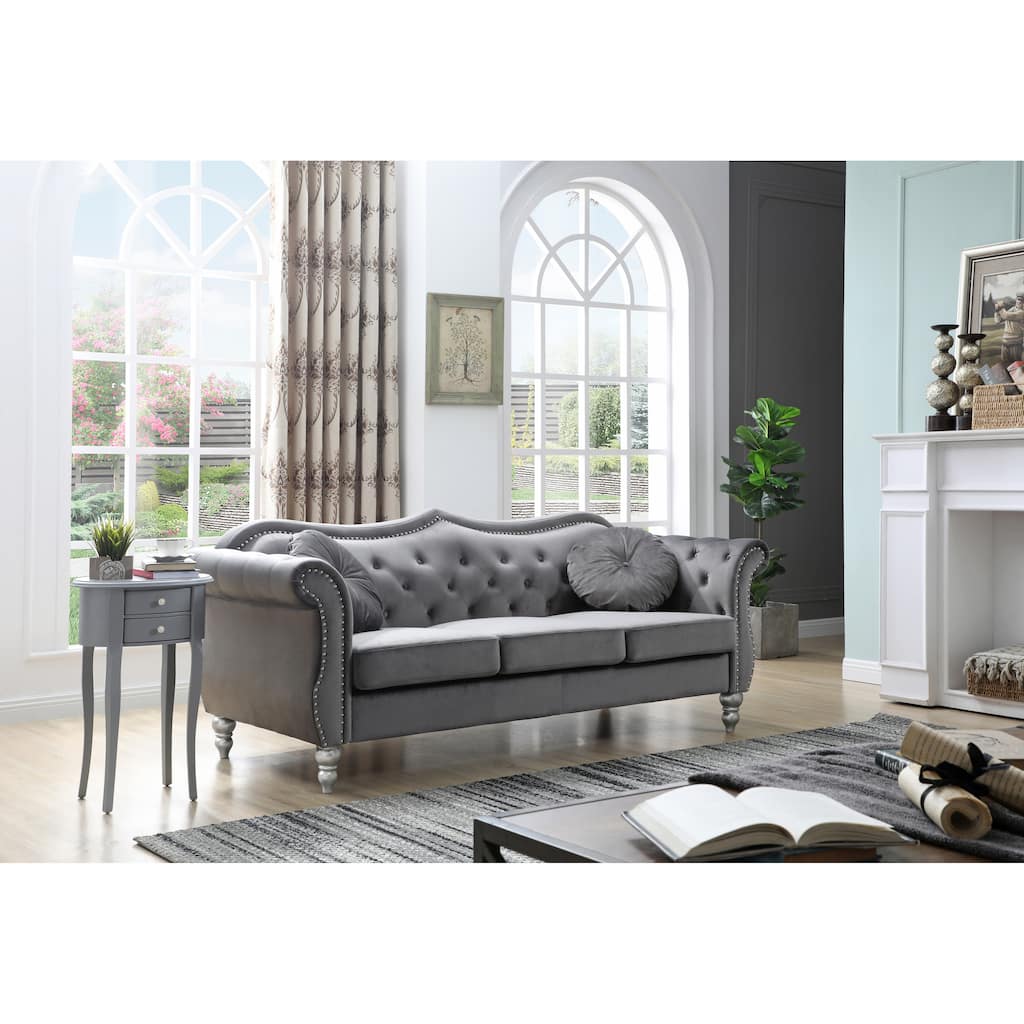 G0660A-S Dark Gray Velvet Sofa