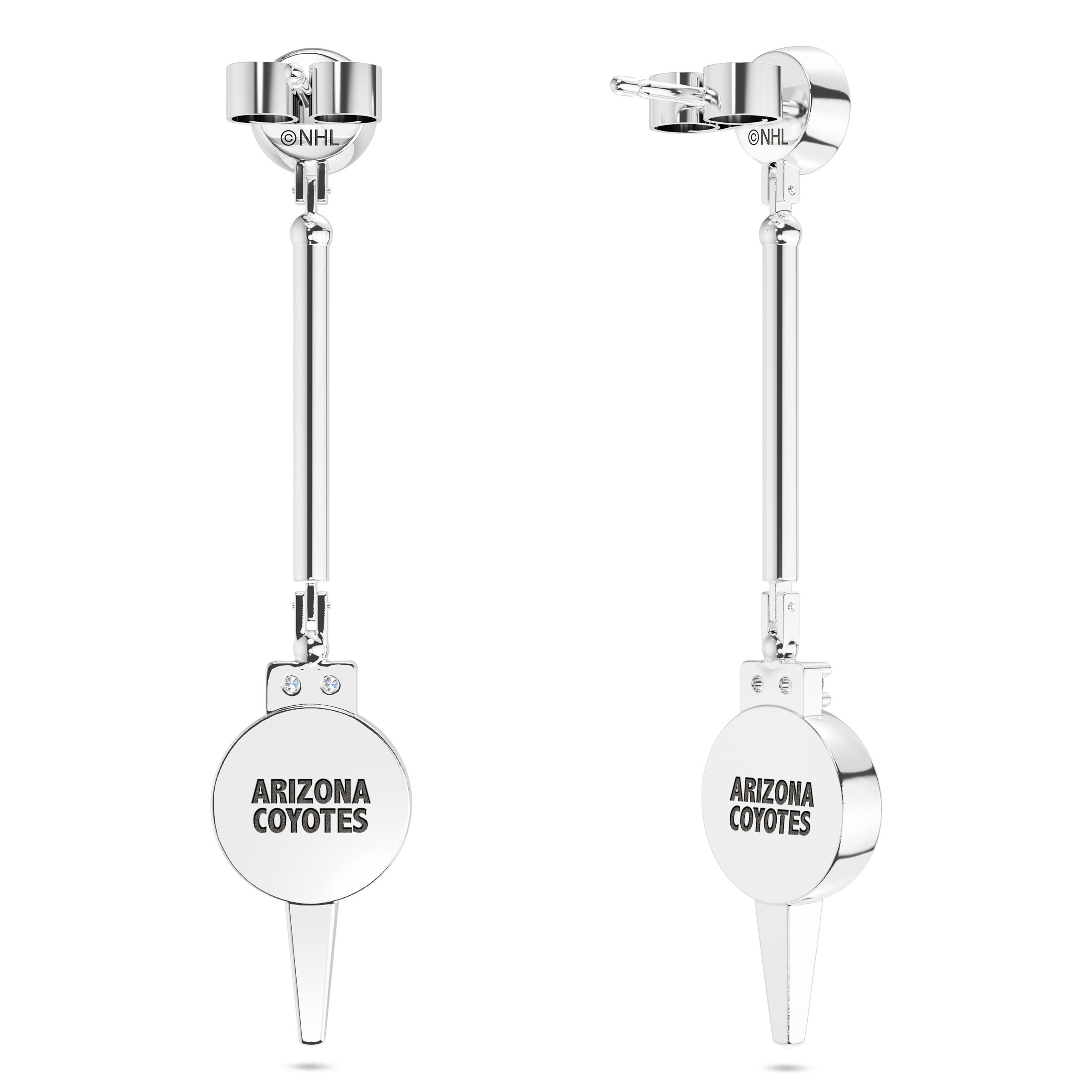 Shop Arizona Coyotes Engraved Sterling Silver Diamond Dangle Earrings In Black On Sale Overstock 29909029