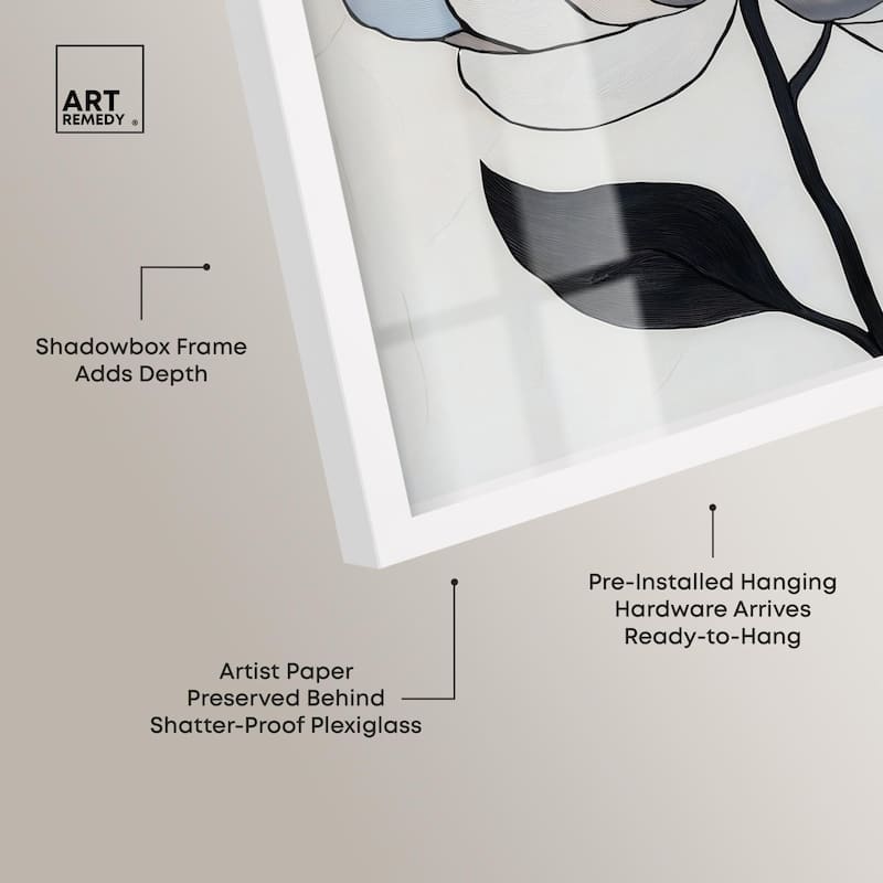 Gray Scale Flower II Shadowbox by Art Remedy
