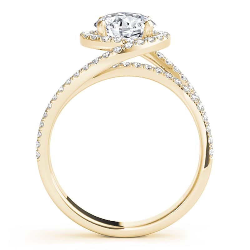 Auriya 14k Yellow Gold Lab Grown Round Diamond Halo Engagement Ring 0.50 to 5.00 ct. tw. (F-G VS)