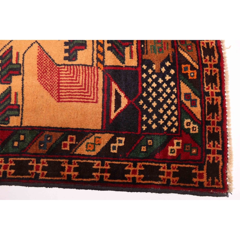 ECARPETGALLERY Hand-knotted Teimani Red Wool Rug - 3'7 x 6'6