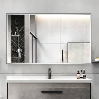 Rectangle Metal Framed Beveled Edge Bathroom Vanity Mirror