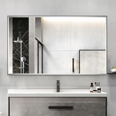 Rectangle Metal Framed Beveled Edge Bathroom Vanity Mirror