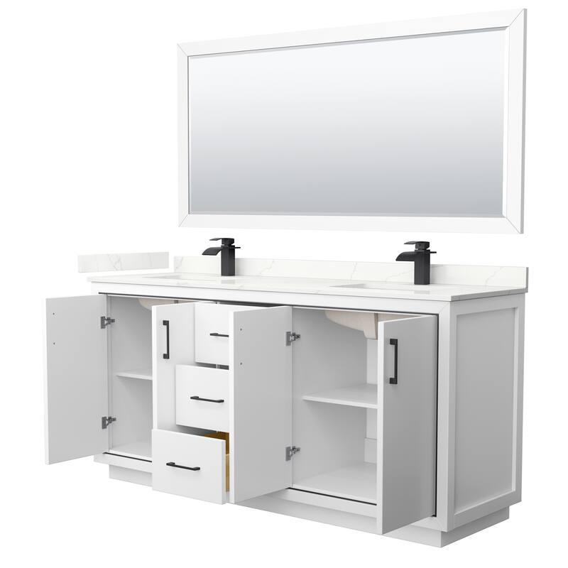 Icon 72-inch Double Vanity, Quartz Top, 70-inch Mirror