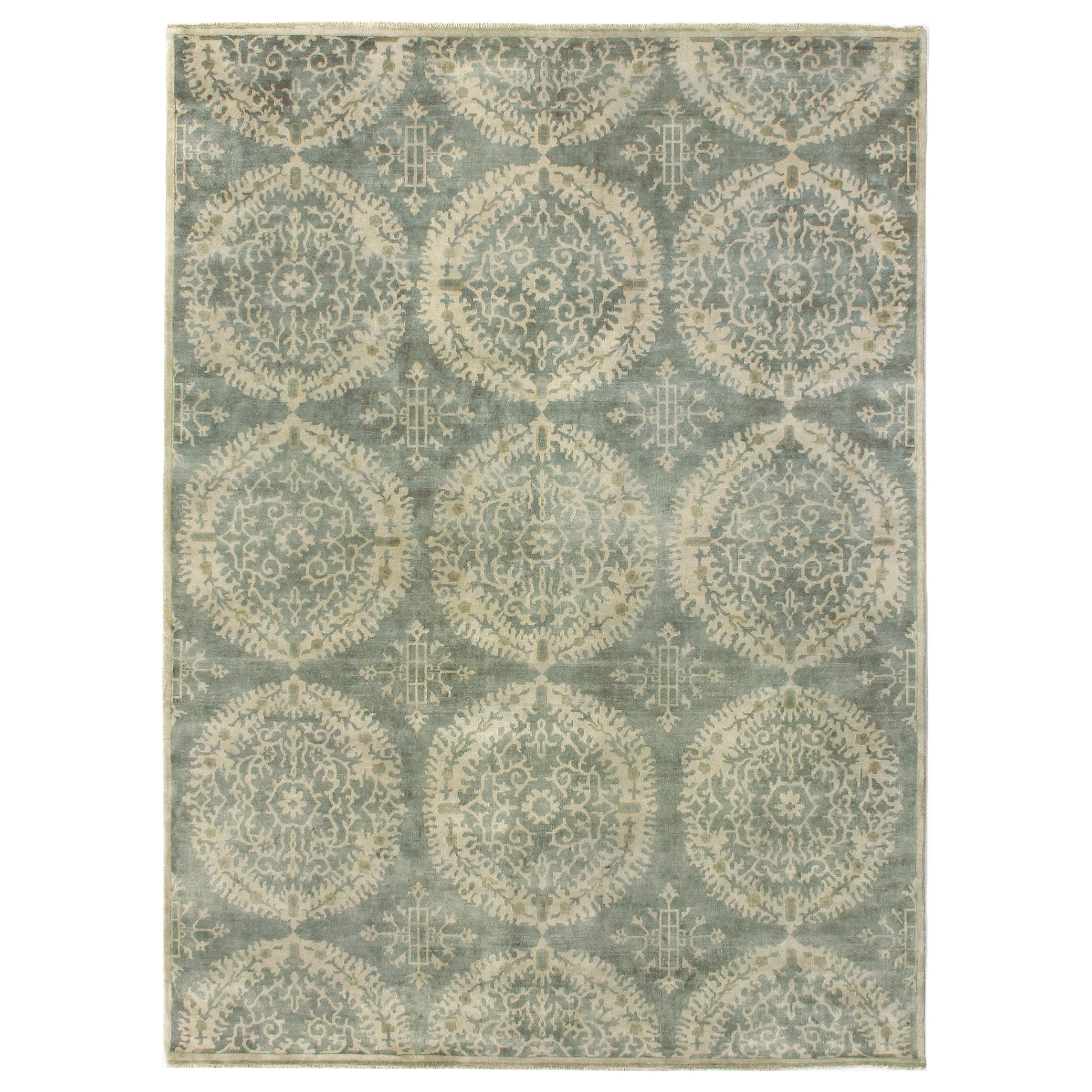 Fine Wool hand-knotted New Zealand Wool Silver/Gray Area Rug
