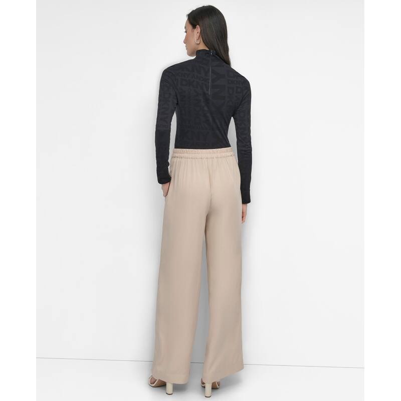 DKNY Pull On Wide Leg Twill Trousers