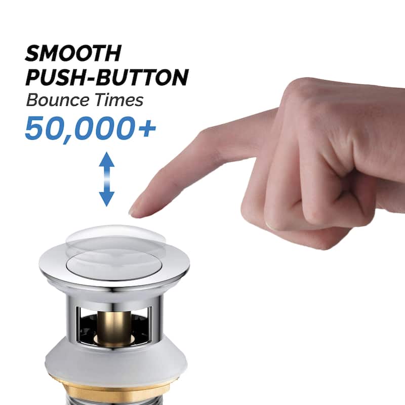 Bathroom Sink Pop Up Drain Stopper with 12" tailpiece, with Overflow