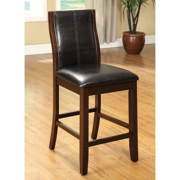 slide 1 of 10, Set of 2 Counter Height Chair in Brown Cherry - Counter Height Counter Height - 23-28 in.