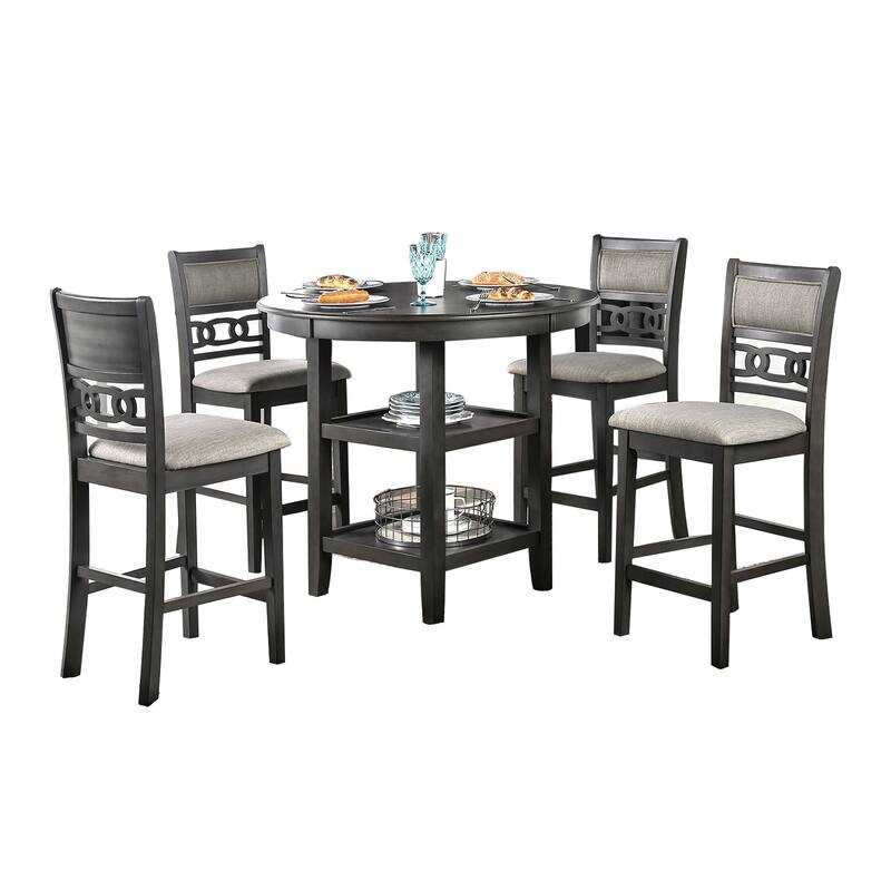 5 Piece Dining Set in Gray Finish