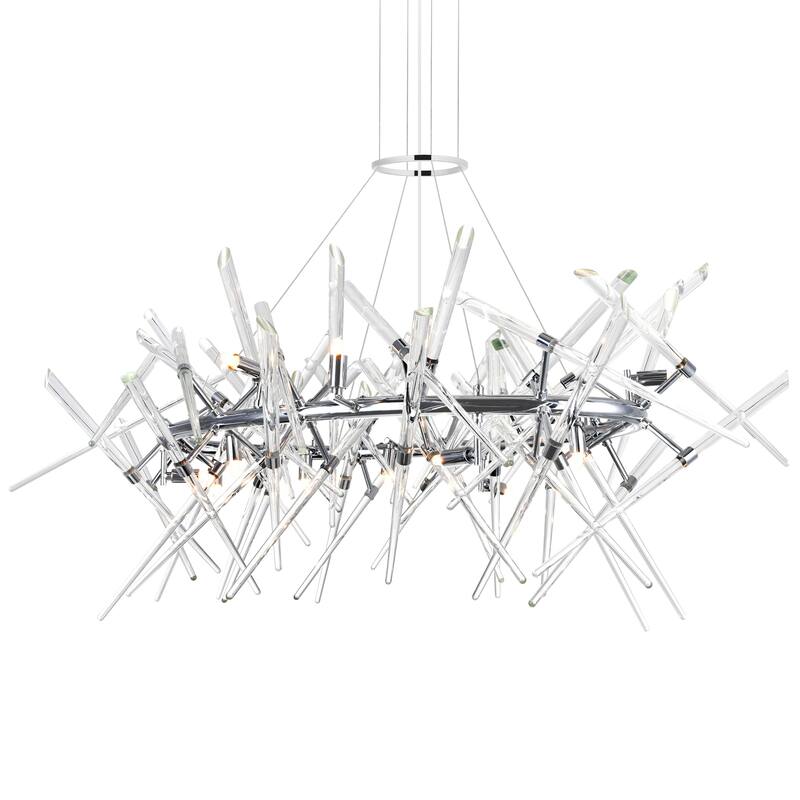 Icicle 12 Light 43in Chrome Chandelier
