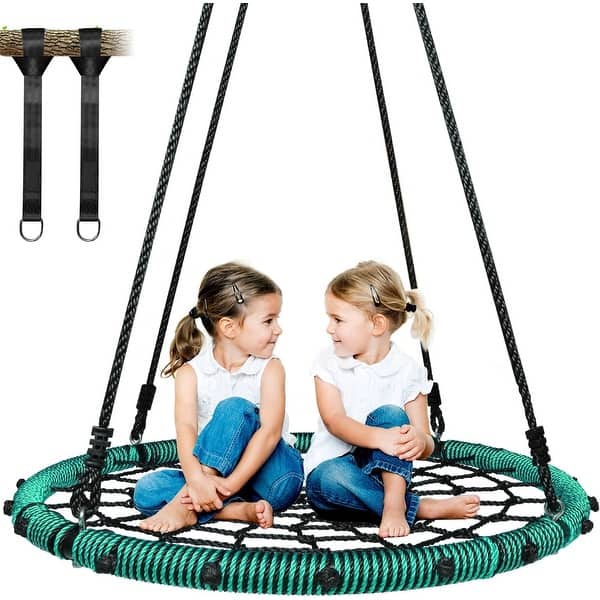 750 lb Spider Web Saucer Swing 40 inch for Tree Kids with Steel Frame and 2  Hanging Straps - On Sale - Bed Bath & Beyond - 37671778