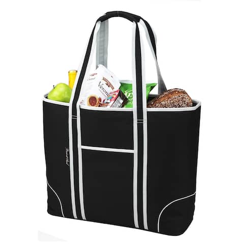 Picnic at Ascot Extra Large Insulated Cooler Bag - 30 Can Tote - Black