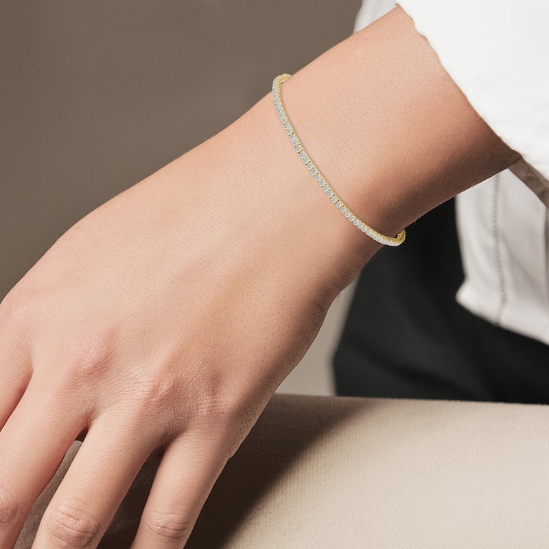 Marquee 3 Carat TW Lab Grown Diamond Tennis Bracelet in 14K Yellow Gold