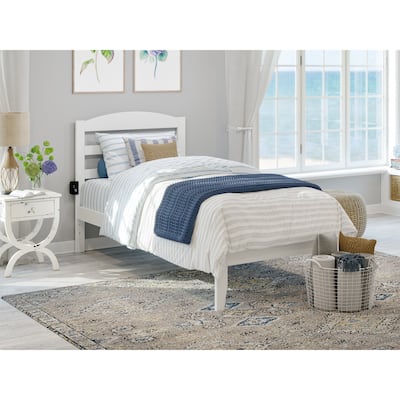 Warren Solid Wood Platform Bed with Attachable USB Charger