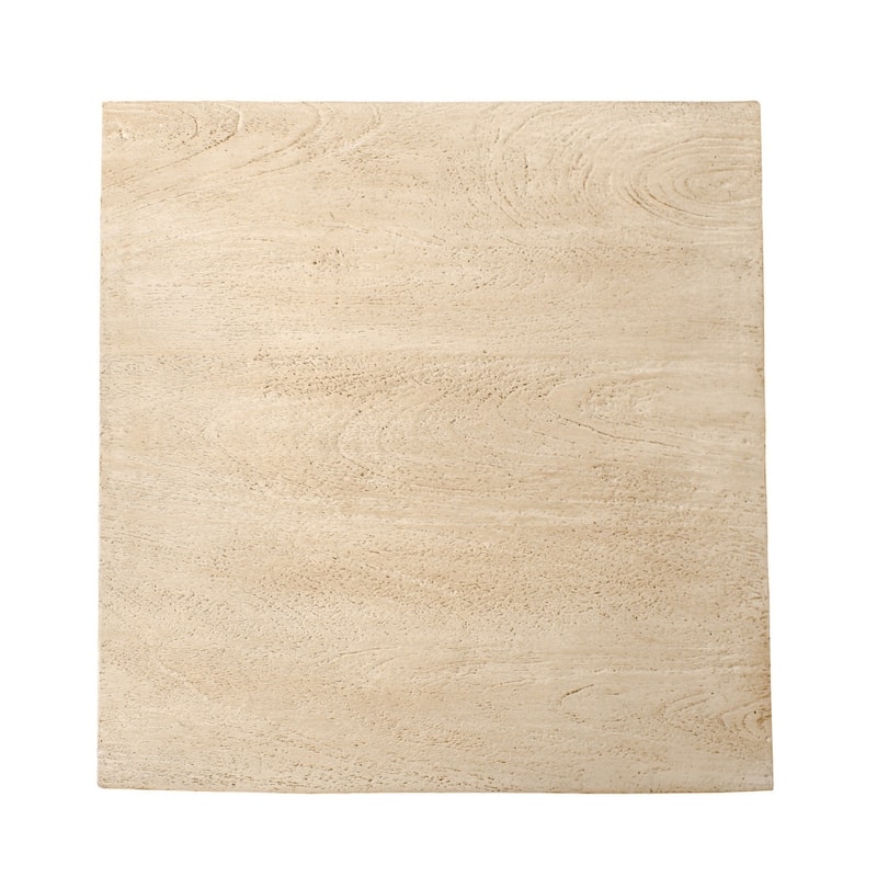 HomeRoots 20" Natural Distressed Solid Wood Square Block End Table - 18.00 in. x 20.00 in. x 18.00 in.