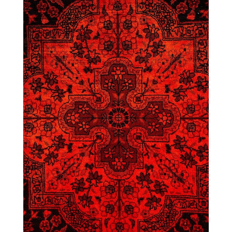 Overton Hand Knotted Wool Vintage Inspired Modern Contemporary Overdyed Orange Area Rug - 3' 2" x 5' 1"