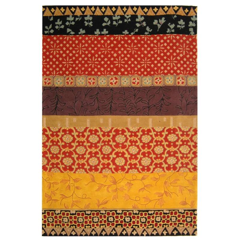SAFAVIEH Handmade Rodeo Drive Gunjan Mid-Century Modern Abstract Wool Rug