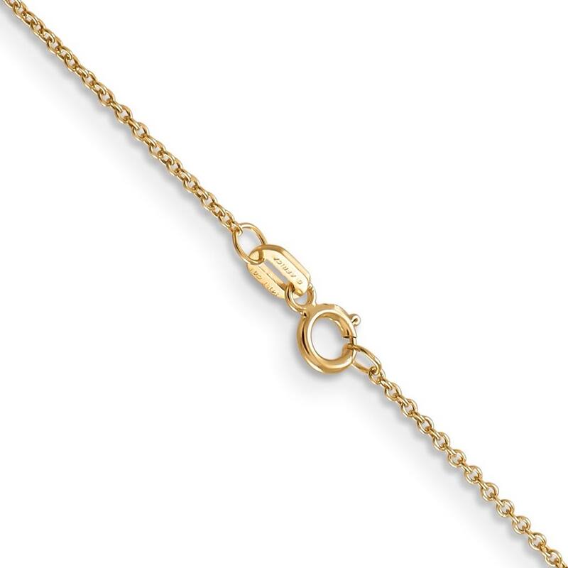Curata 14k Gold .9mm Cable With Spring Ring Clasp Chain Anklet 10 Inch