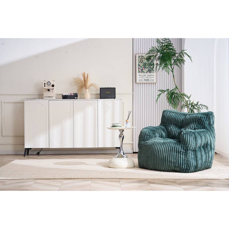 Soft Fluffy Corduroy Fabric Bean Bag Chair Filled With Memory Sponge