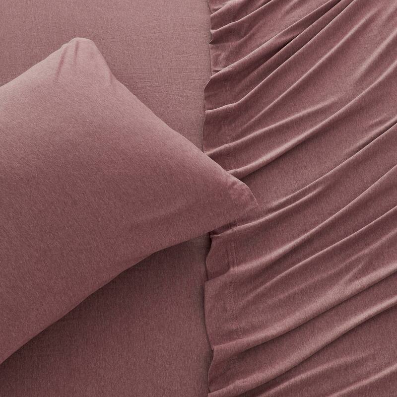 Linery & Co. Heathered Melange Cotton Jersey Knit Sheet Set