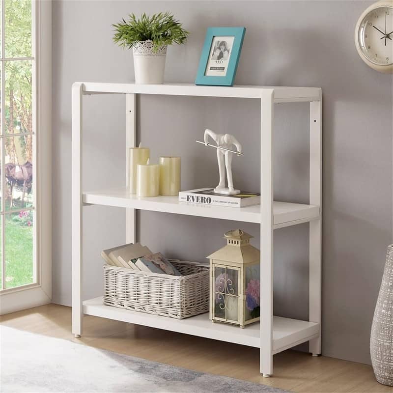 Bookshelf and Bookcase 3 Tier Vintage Shelf for Office - 12"D x 31.4"W x 34.1"H