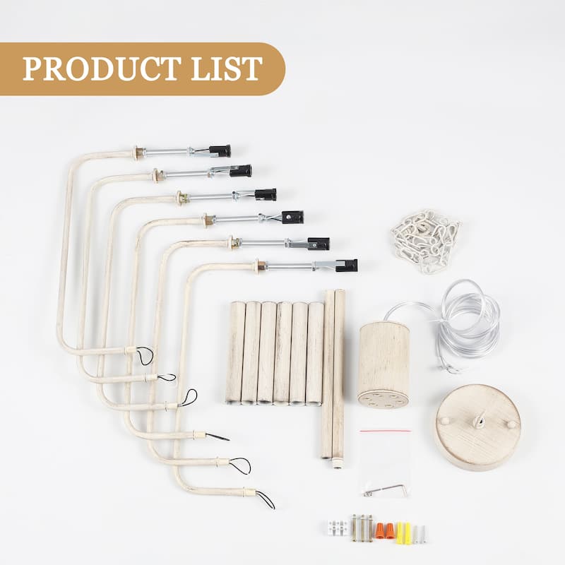 Modern 6-Light Simple Candle Chandelier for Kitchen Island, Living Room, Bedroom, Foyer