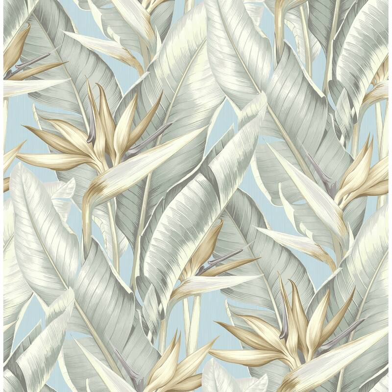 Kenneth James Arcadia Blueberry Banana Leaf Wallpaper - 20.5in x 396in x 0.025in