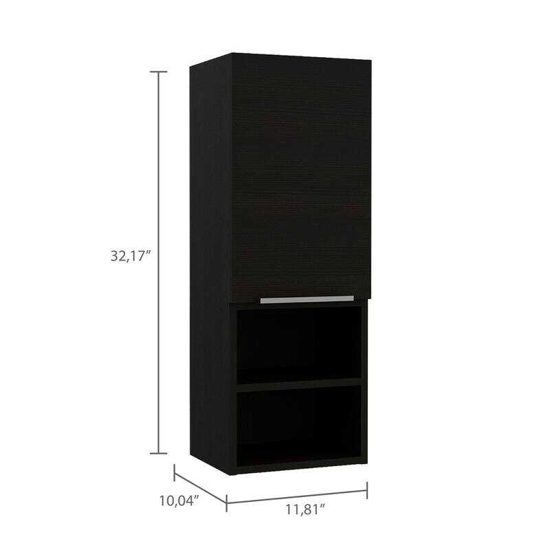 Modern Medicine Cabinet with Two Semi-Open Shelves, Light Oak Finish - Organized Storage for Cosmetics and Toiletries