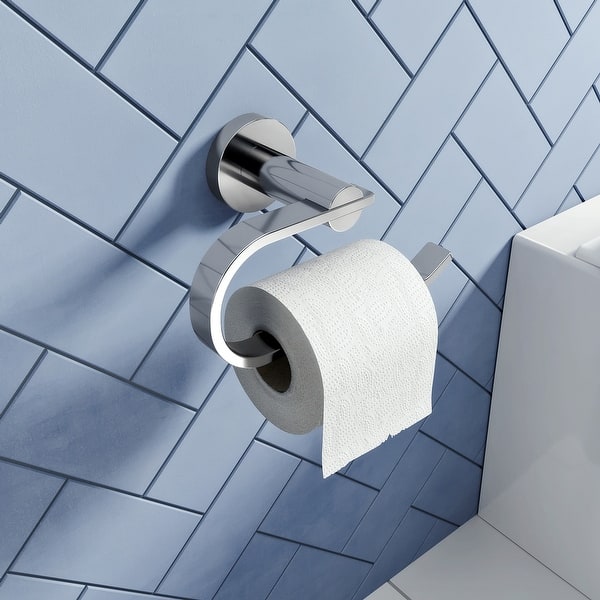 Croydex Metra FlexiFix Screw or Glue Toilet Paper Holder in Chrome