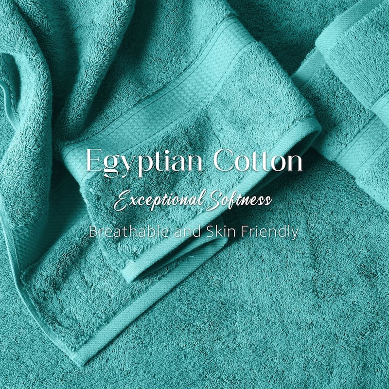Blue Nile Mills Luxury 2-Piece Egyptian Cotton Bath Sheet Set, Thick Absorbent Oversized Bathroom Towels