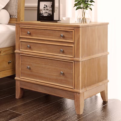3-Drawer Side Table, Nightstand with 3 Drawers