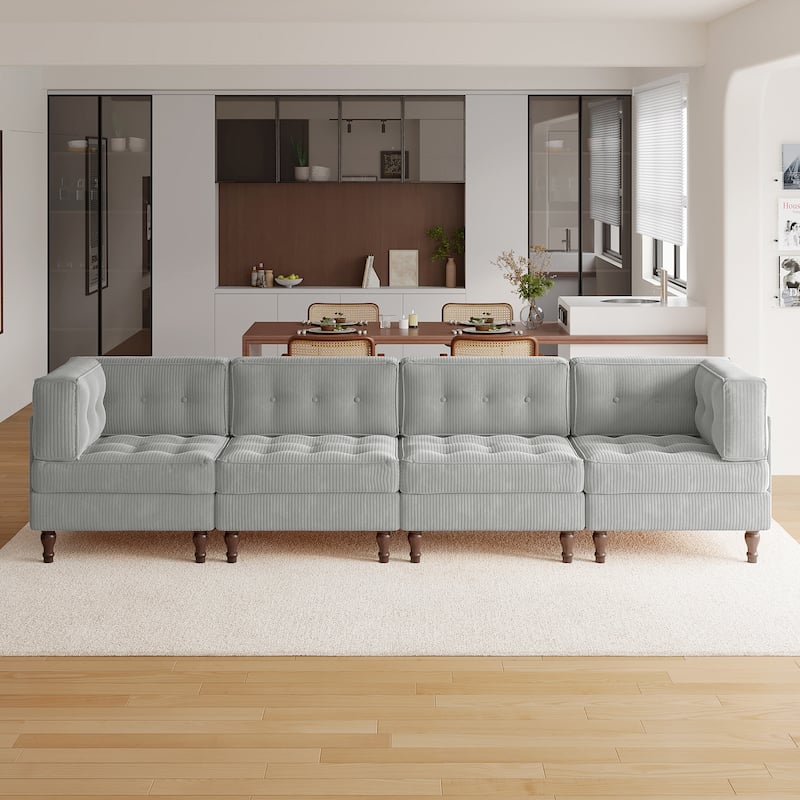 Madison Oversized Upholstered Corduroy Modular Sectional Sofa