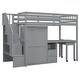 preview thumbnail 24 of 56, Twin Loft Bed w/Stairs, Bookshelf, Drawers, Desk & Wardrobe, Space-Saving for Kids & Teens.