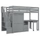 preview thumbnail 6 of 18, Twin Size Loft Bed with Stairs, Bookshelf, Drawers, Desk & Wardrobe