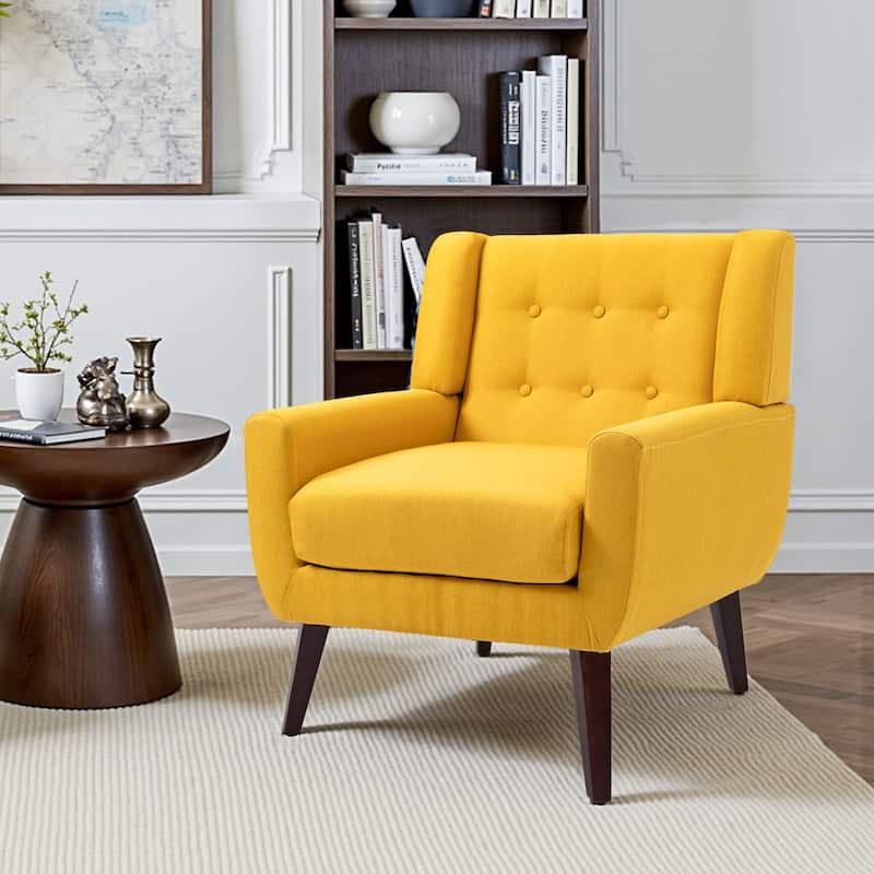 Cotton/ Linen Look Fabric Modern Accent Chair Armchair
