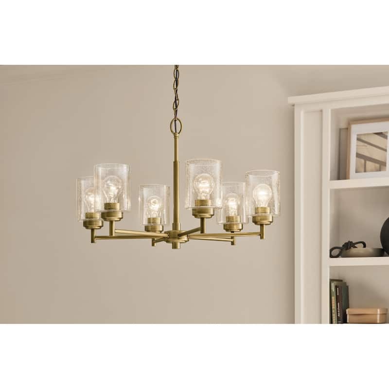Kichler Lighting Winslow 26 in. 6-Light Natural Brass Chandelier - 26 in