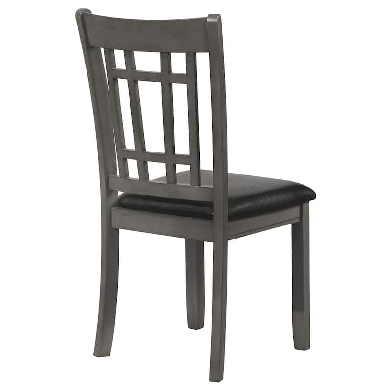 Wooden Lattice Back Side Chairs,Dining Chair (Set of 2)