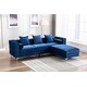 preview thumbnail 9 of 17, Velvet Standard sectional l shaped Sleeper Sofa with Reversible Ottoman - 104"