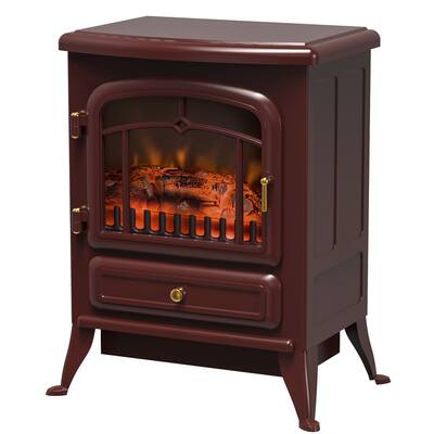 HOMCOM 1500W Portable Electric Fireplace Heater with 216 Sq. Ft. Radius