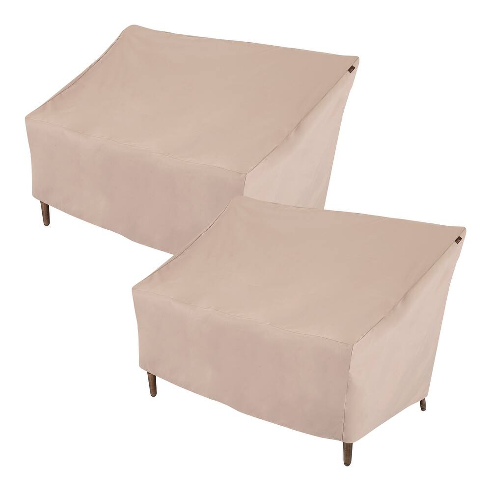 Modern Leisure® Chalet Patio Loveseat Cover, 2-Pack, 57.5"L x 38"W x 38"H, Beige