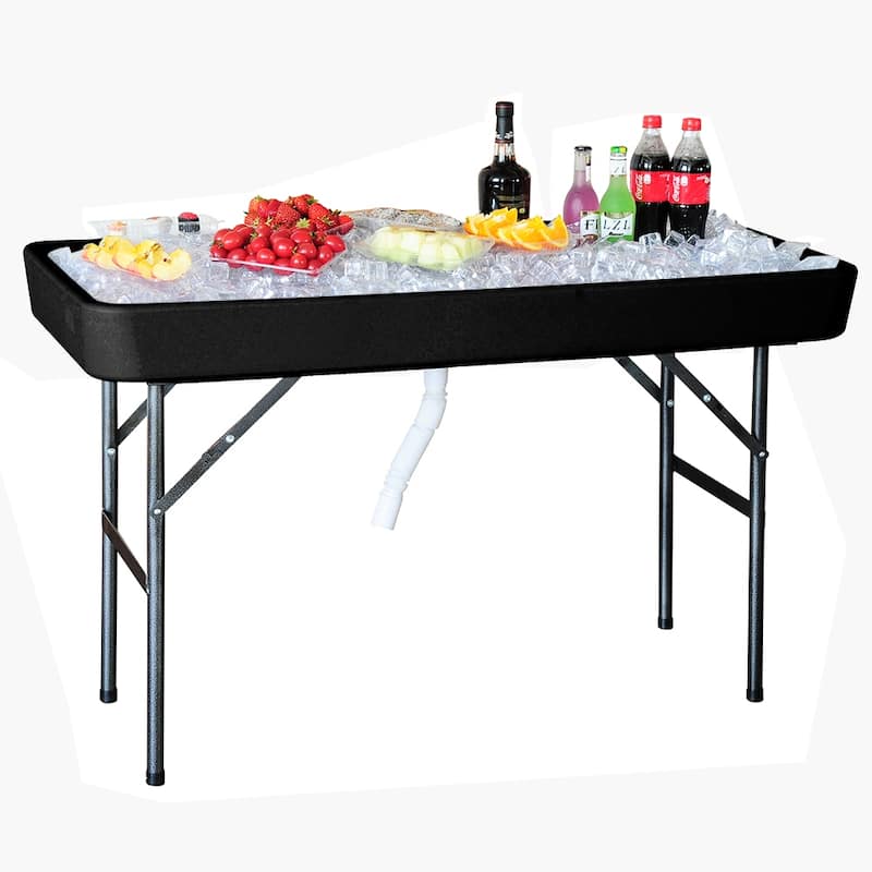 Modern Home 4-inch Party Ice Bin Table with Skirt - Black