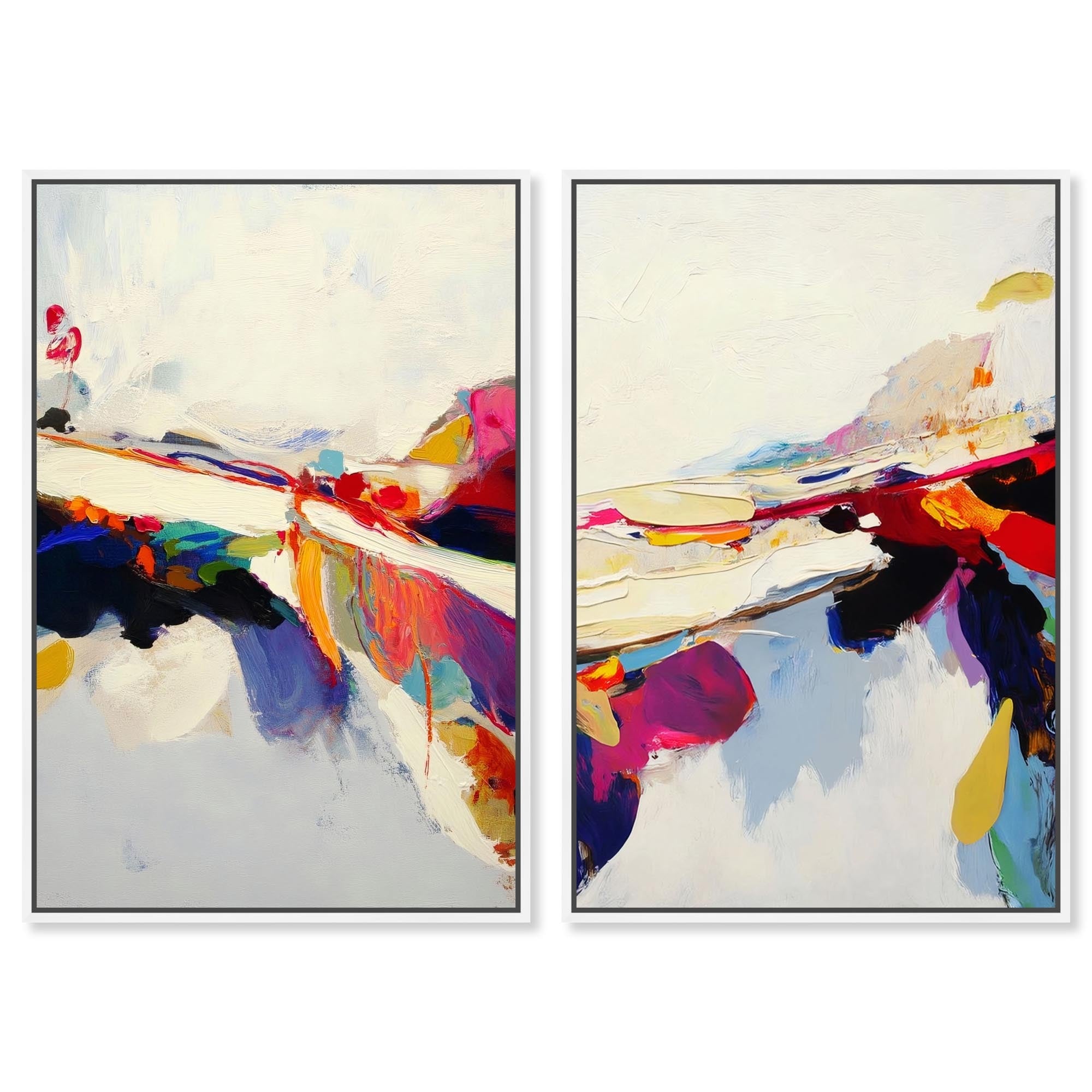 Rhythmic Rush Color Duo Sunset Decor Set Canvas Print by Art Remedy